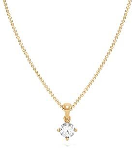 10K Gold 1/3 CTTW Round Brilliant Lab Grown Diamond Solitaire Pendant Necklace (F-G Color, VVS2-VS1 Clarity), 18" - choice of gold color