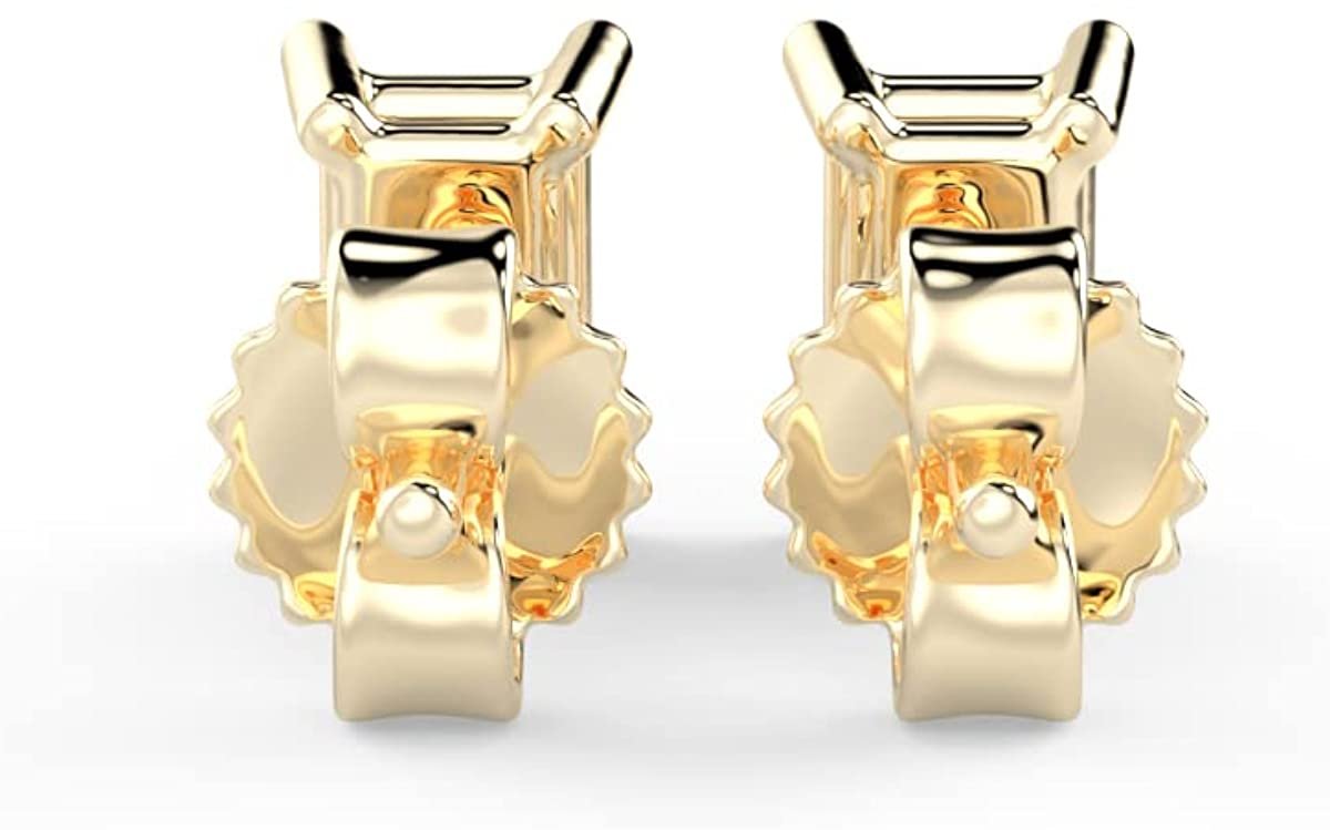 IGI Certified 1/2 Cttw Emerald Cut Lab Grown Diamond 14K Gold 4-Prong Pushback Stud Earrings (G-H Color, VS1-VS2 Clarity) - Choice of Gold Color
