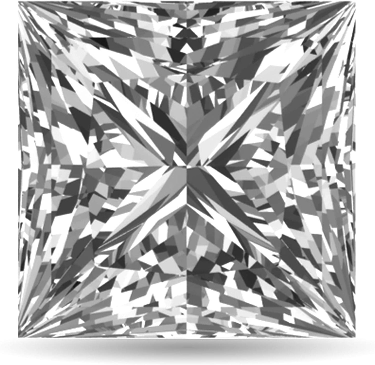 IGI Certified Loose 1/2 to 2.0 Carat Princess Cut Square Shape Lab Created Diamond (G-H Color, VS1-VS2 Clarity) - Single Loose Stone