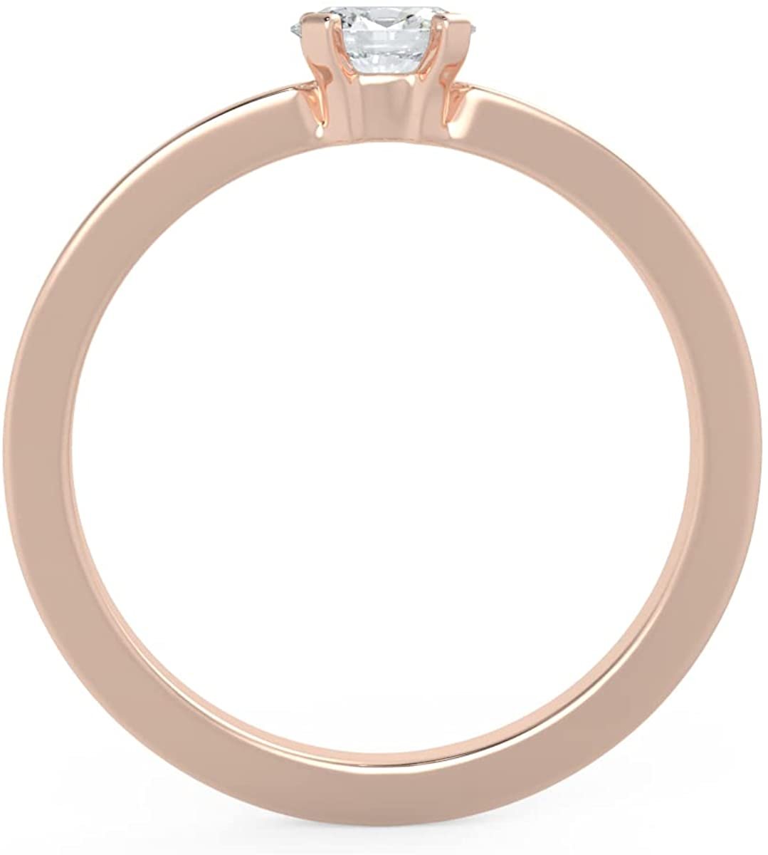 IGI Certified 1/4 Ct Oval Cut Lab Grown Diamond 14K Gold East-West Solitaire Engagement Ring (G-H Color, VS1-VS2 Clarity) - Choice of Gold Color