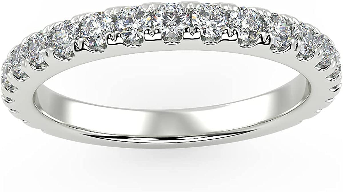 14K Rose 1 Cttw Round Brilliant-Cut Lab Grown Diamond Eternity or Promise Ring (H-I Color, SI1-SI2 Clarity) - Size 5