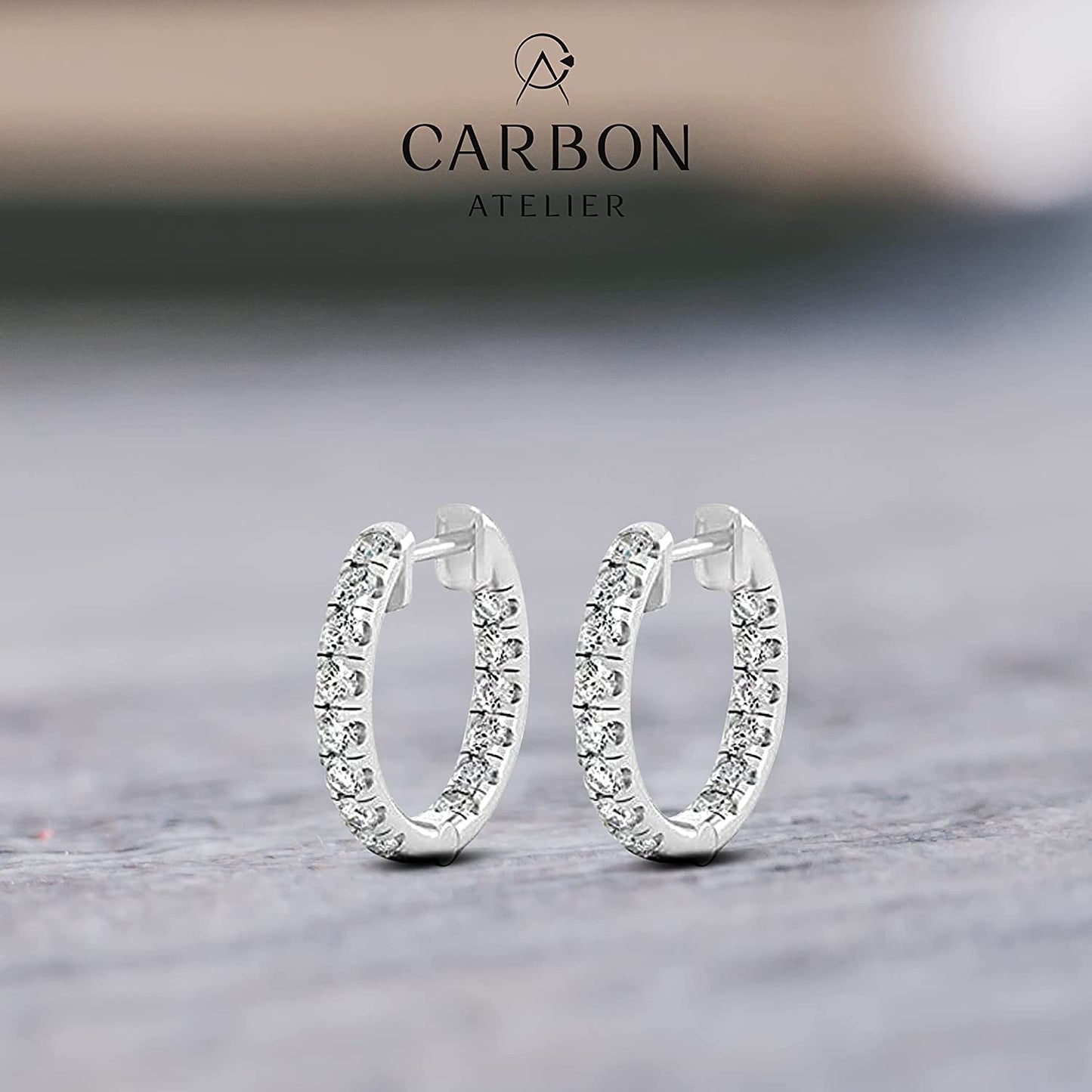 10K Gold 1.0 Cttw Round Brilliant Cut Lab Created Diamond Inside Outside Huggie Earrings (G-H Color, SI1-SI2 Clarity) - Choice of Gold Color