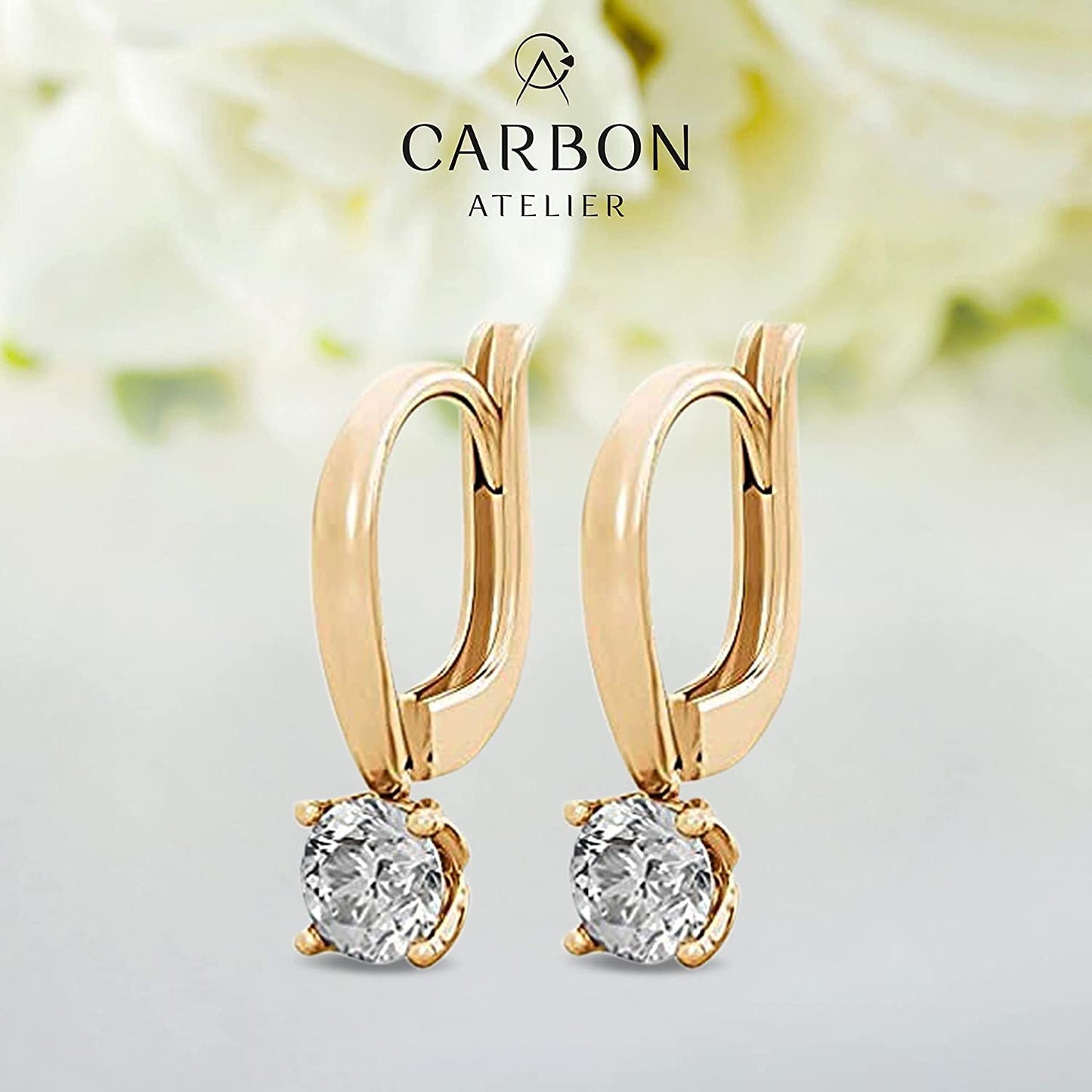 14K Gold 2/3 Cttw Round Brilliant-Cut Lab Created Diamond Four-Prong Leverback Drop Earrings (G-H Color, VS1-VS2 Clarity) - Choice of 14K Gold Color