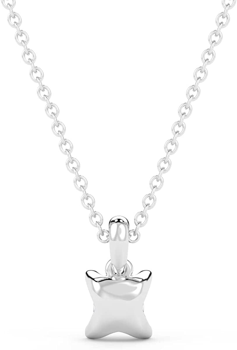 IGI Certified 1/4 Ct Princess Cut Lab Grown Diamond 14K Gold Solitaire Pendant Necklace (G-H Color, VS1-VS2 Clarity) - 18” - Choice of Metal Color