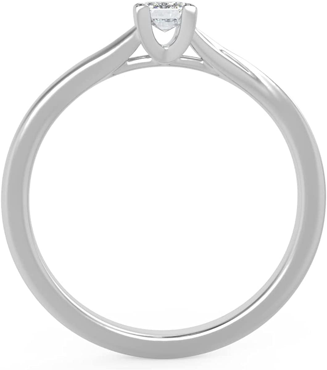 IGI Certified 1/4 Ct Emerald Cut Lab Grown Diamond 14K Gold Split Shank Solitaire Engagement Ring (G-H Color, VS1-VS2 Clarity) - Choice of Gold Color