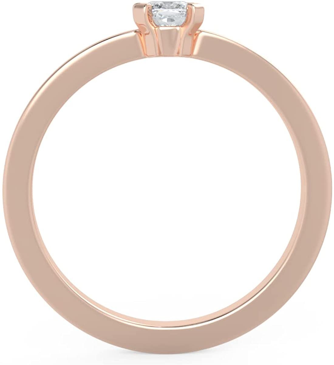 IGI Certified 1/4 Ct Cushion Cut Lab Grown Diamond 14K Gold 4-Prong Solitaire Engagement Ring (G-H Color, VS1-VS2 Clarity) - Choice of Gold Color