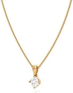 10K Gold 1/3 CTTW Round Brilliant Lab Grown Diamond Solitaire Pendant Necklace (F-G Color, VVS2-VS1 Clarity), 18" - choice of gold color