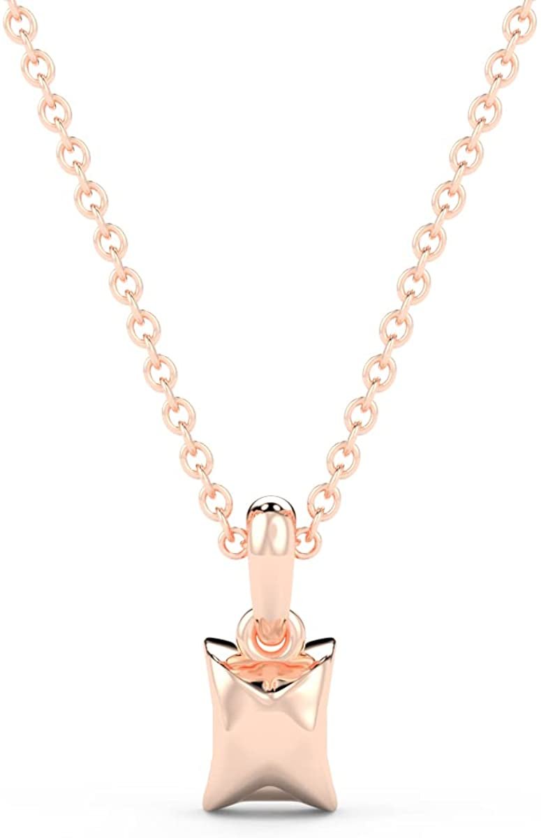 IGI Certified 1/4 Ct Emerald Cut Lab Grown Diamond 14K Gold Solitaire Pendant Necklace (G-H Color, VS1-VS2 Clarity) - 18” - Choice of Metal Color