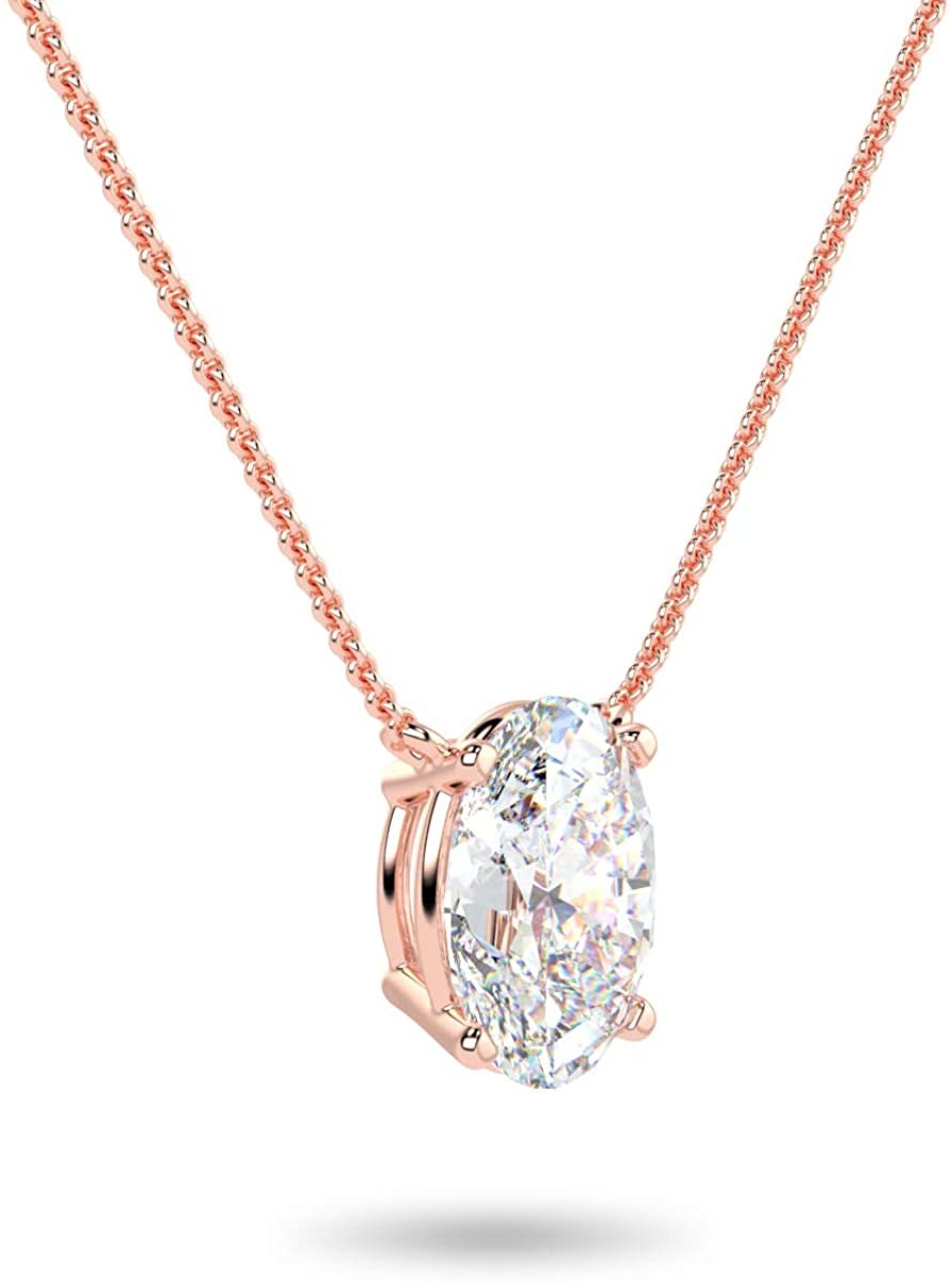 IGI Certified 14K Gold 1/3 to 1-1/2 Carat Oval Shape Lab Created Diamond Suspended Solitaire Pendant Necklace (G-H Color, VS1-VS2 Clarity), 18" - Choice of Gold Color