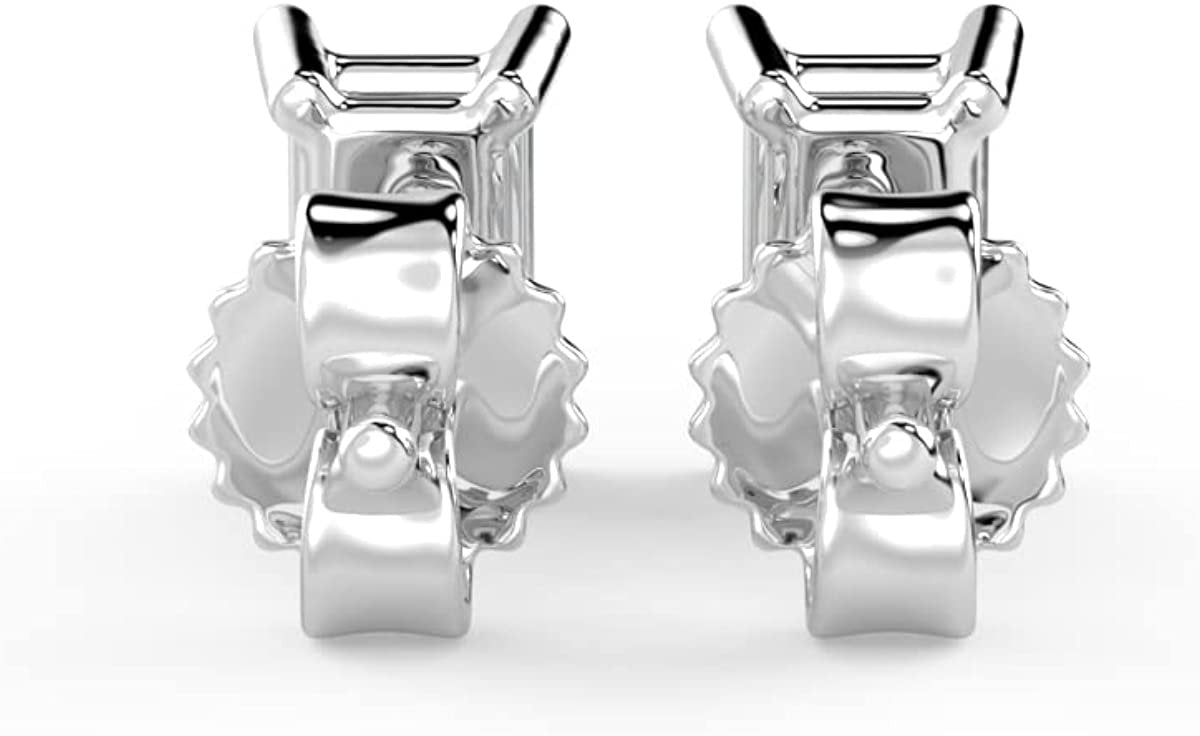 IGI Certified 1/2 Cttw Emerald Cut Lab Grown Diamond 14K Gold 4-Prong Pushback Stud Earrings (G-H Color, VS1-VS2 Clarity) - Choice of Gold Color