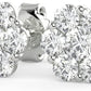 .925 Sterling Silver 1/4 Cttw Round Brilliant Lab Grown Diamond Floral Cluster Stud Earrings (G-H Color, SI1-SI2 Clarity)