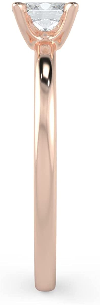 IGI Certified 1/3 Ct Oval Cut Lab Grown Diamond 14K Gold 4-Prong Solitaire Engagement Ring (G-H Color, VS1-VS2 Clarity) - Choice of Gold Color
