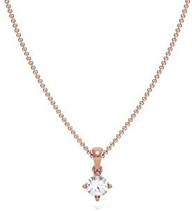 10K Gold 1/3 CTTW Round Brilliant Lab Grown Diamond Solitaire Pendant Necklace (F-G Color, VVS2-VS1 Clarity), 18" - choice of gold color