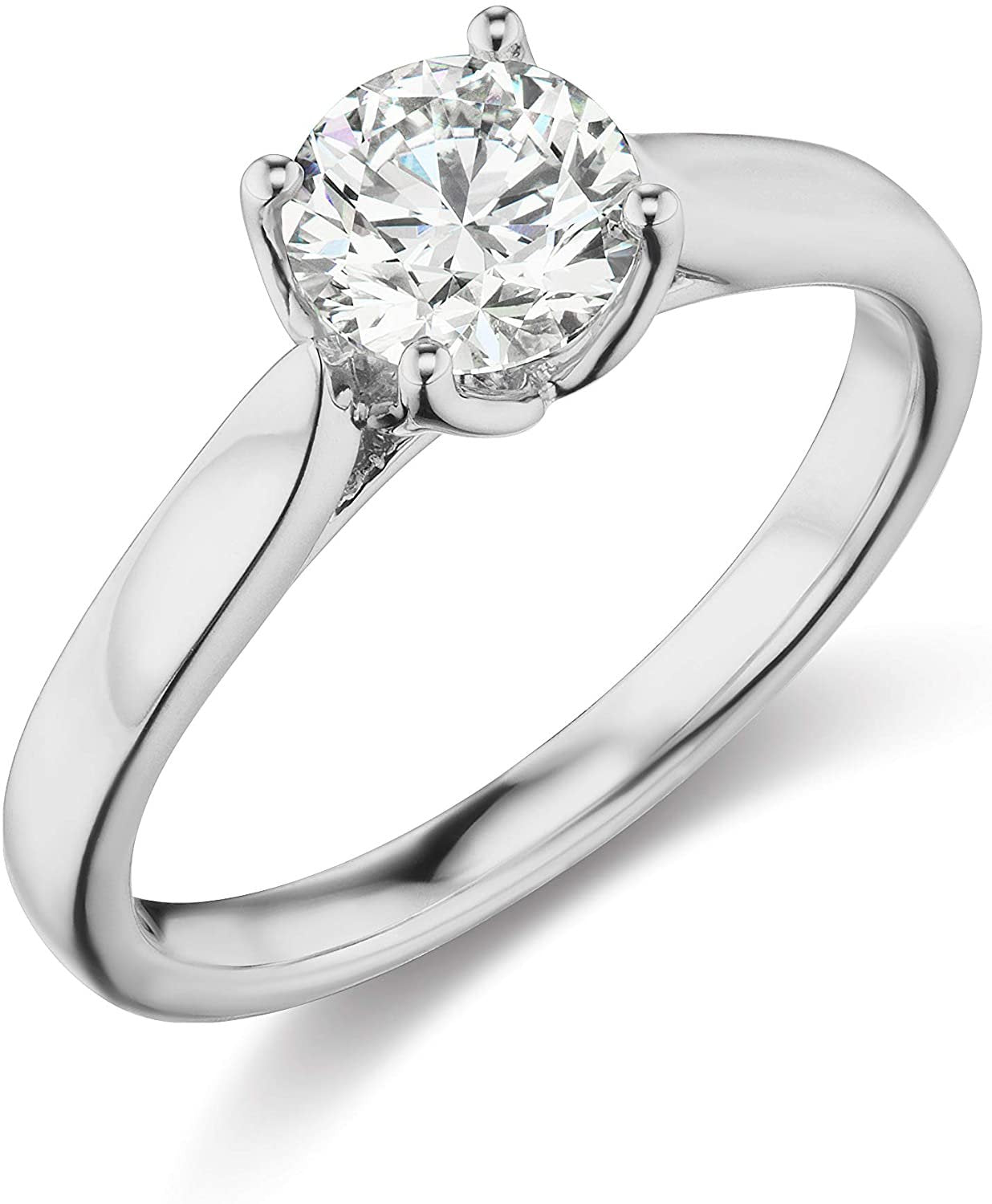 IGI Certified 1-1/2 Carat Round Brilliant-Cut Lab Created Diamond 14K Gold Classic 4-Prong Solitaire Engagement Ring (I-J Color, VS1-VS2 Clarity) - 14K White Gold, Size 6-1/4