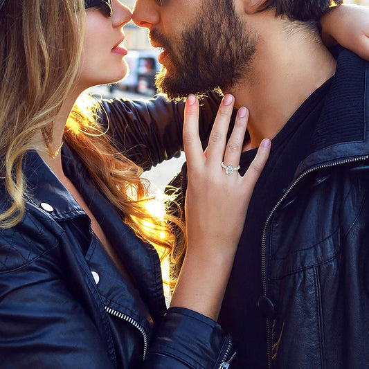 IGI Certified 14K White Gold 1-1/2 Carat Oval Lab Created Diamond Classic Solitaire Engagement Ring (G-H Color, VS1-VS2 Clarity) - Size 7-1/4