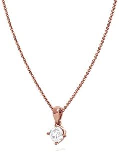 10K Gold 1/3 CTTW Round Brilliant Lab Grown Diamond Solitaire Pendant Necklace (F-G Color, VVS2-VS1 Clarity), 18" - choice of gold color