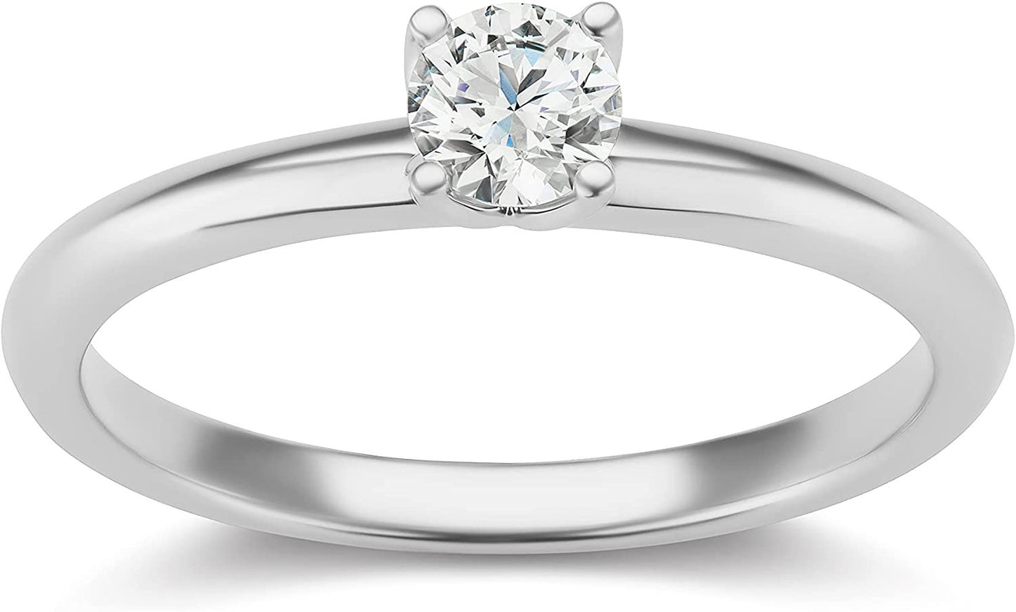 14K Gold 1/3 Carat Round Brilliant Lab Created Diamond 4-Prong Engagement Ring