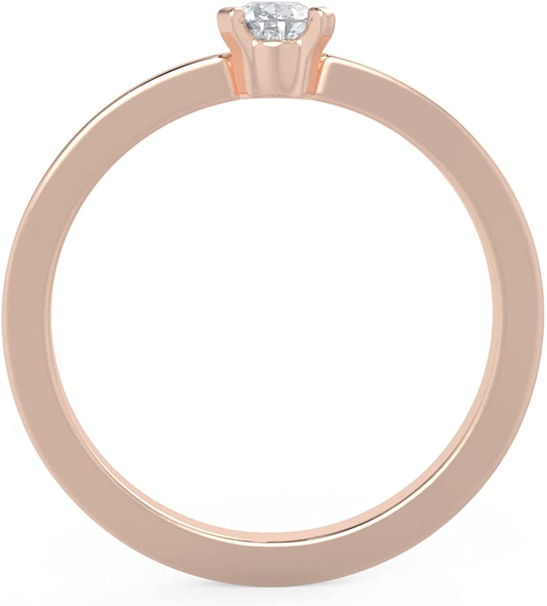 IGI Certified 1/4 Ct Pear Cut Lab Grown Diamond 14K Gold 3-Prong Solitaire Engagement Ring (G-H Color, VS1-VS2 Clarity) - Choice of Gold Color