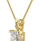 14K Gold 1/3 Carat Square Princess-Cut Lab Created Diamond X-Bail Solitaire Pendant Necklace (G-H Color, VS1-VS2 Clarity), 18" - Choice of Color