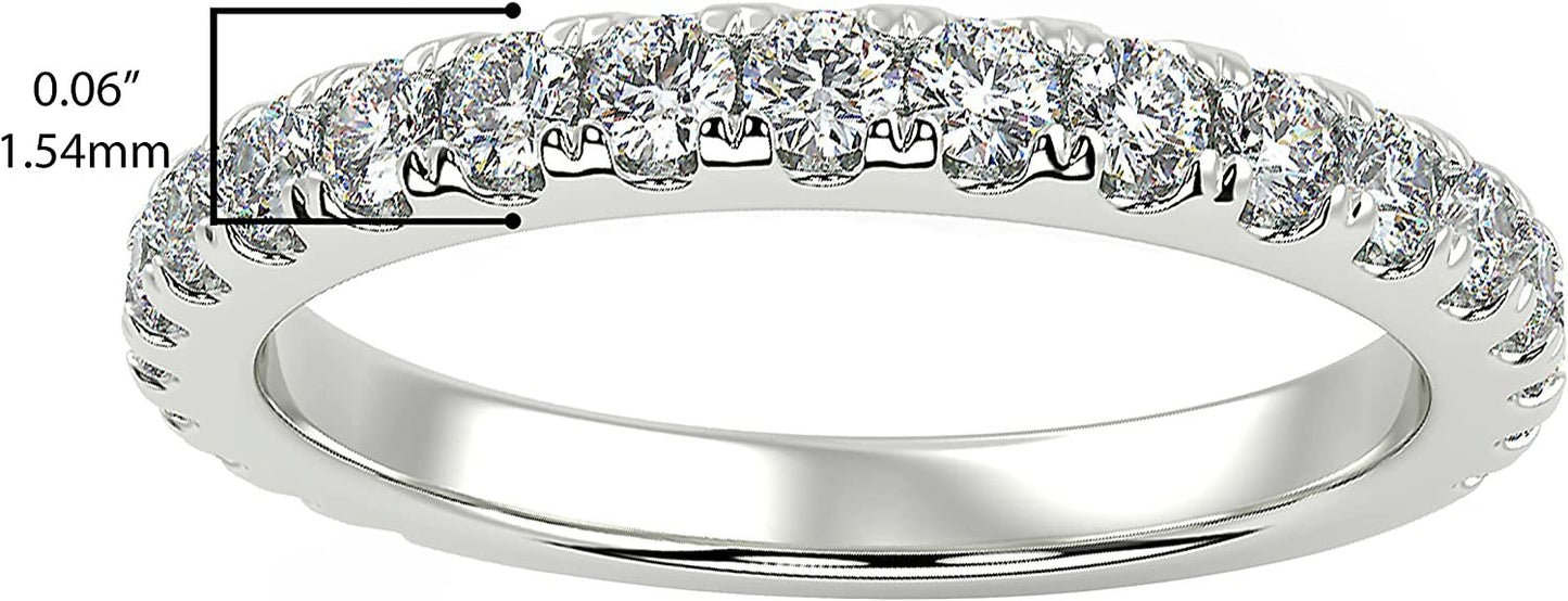 14K Rose 1 Cttw Round Brilliant-Cut Lab Grown Diamond Eternity or Promise Ring (H-I Color, SI1-SI2 Clarity) - Size 5