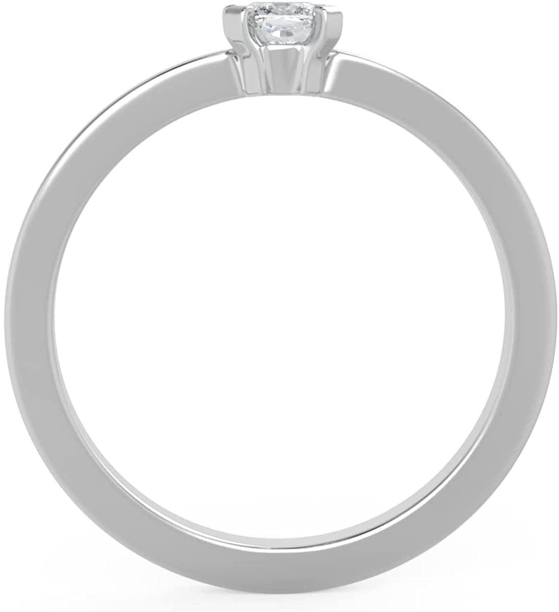 IGI Certified 1/4 Ct Cushion Cut Lab Grown Diamond 14K Gold 4-Prong Solitaire Engagement Ring (G-H Color, VS1-VS2 Clarity) - Choice of Gold Color