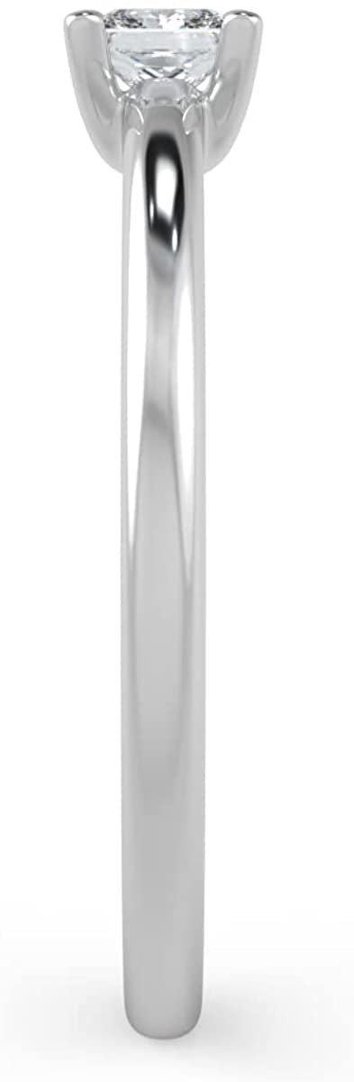IGI Certified 1/4 Ct Princess Cut Lab Grown Diamond 14K Gold 4-Prong Solitaire Engagement Ring (G-H Color, VS1-VS2 Clarity) - Choice of Gold Color