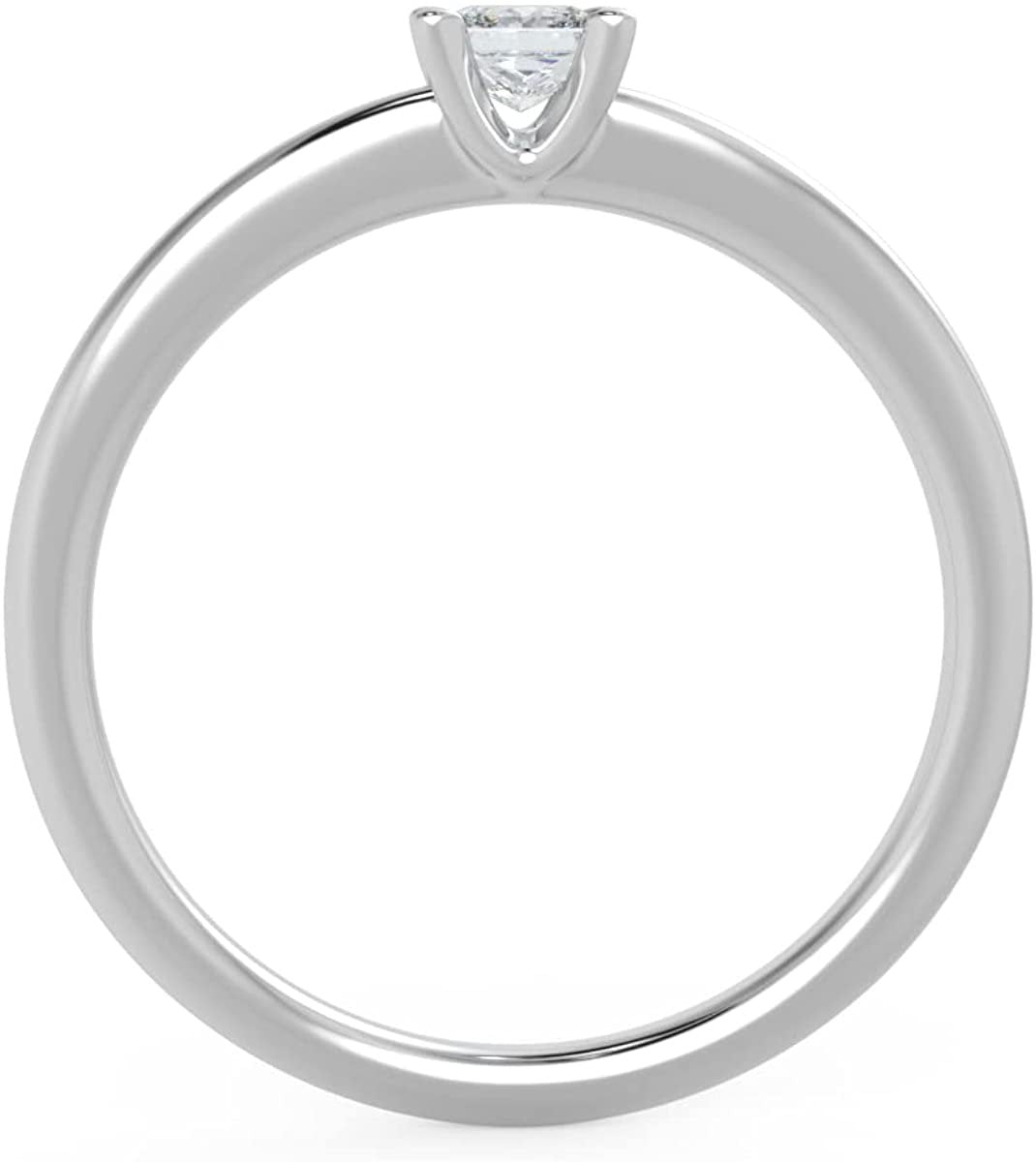 IGI Certified 1/4 Ct Princess Cut Lab Grown Diamond 14K Gold 4-Prong Solitaire Engagement Ring (G-H Color, VS1-VS2 Clarity) - Choice of Gold Color