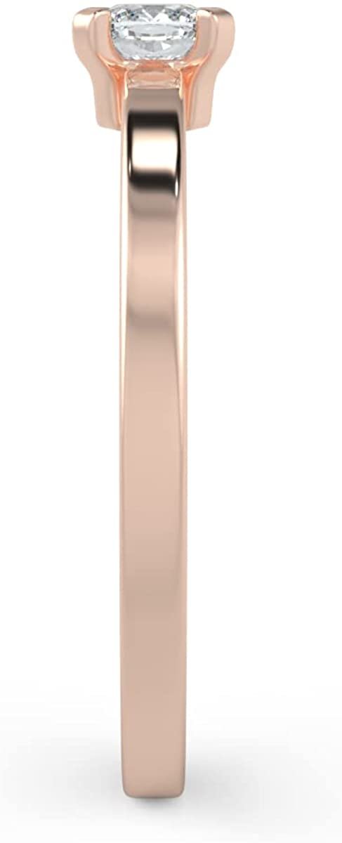 IGI Certified 1/4 Ct Cushion Cut Lab Grown Diamond 14K Gold 4-Prong Solitaire Engagement Ring (G-H Color, VS1-VS2 Clarity) - Choice of Gold Color