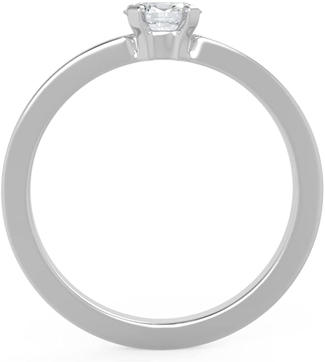 IGI Certified 1/4 Ct Oval Cut Lab Grown Diamond 14K Gold East-West Solitaire Engagement Ring (G-H Color, VS1-VS2 Clarity) - Choice of Gold Color