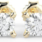 IGI Certified 1/2 Cttw Brilliant Cut Lab Grown Diamond 14K Gold 4-Prong Pushback Stud Earrings (G-H Color, VS1-VS2 Clarity) - Choice of Gold Color