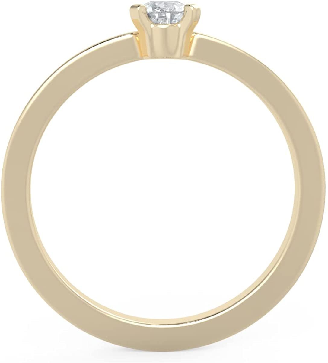 IGI Certified 1/4 Ct Pear Cut Lab Grown Diamond 14K Gold 3-Prong Solitaire Engagement Ring (G-H Color, VS1-VS2 Clarity) - Choice of Gold Color