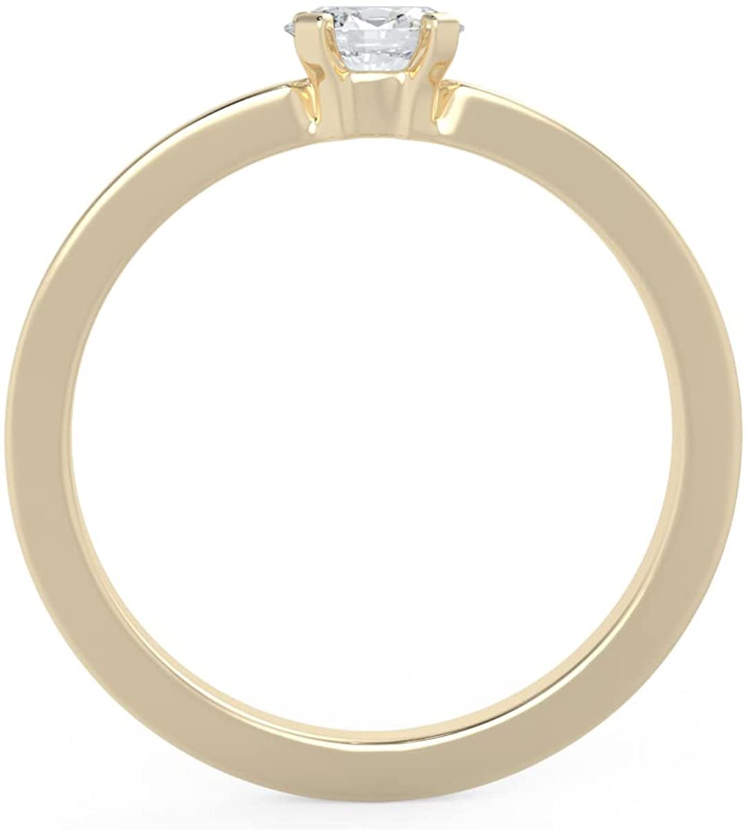 IGI Certified 1/4 Ct Oval Cut Lab Grown Diamond 14K Gold East-West Solitaire Engagement Ring (G-H Color, VS1-VS2 Clarity) - Choice of Gold Color