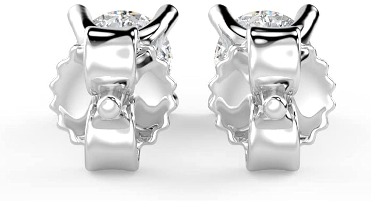 IGI Certified 1/2 Cttw Brilliant Cut Lab Grown Diamond 14K Gold 4-Prong Pushback Stud Earrings (G-H Color, VS1-VS2 Clarity) - Choice of Gold Color