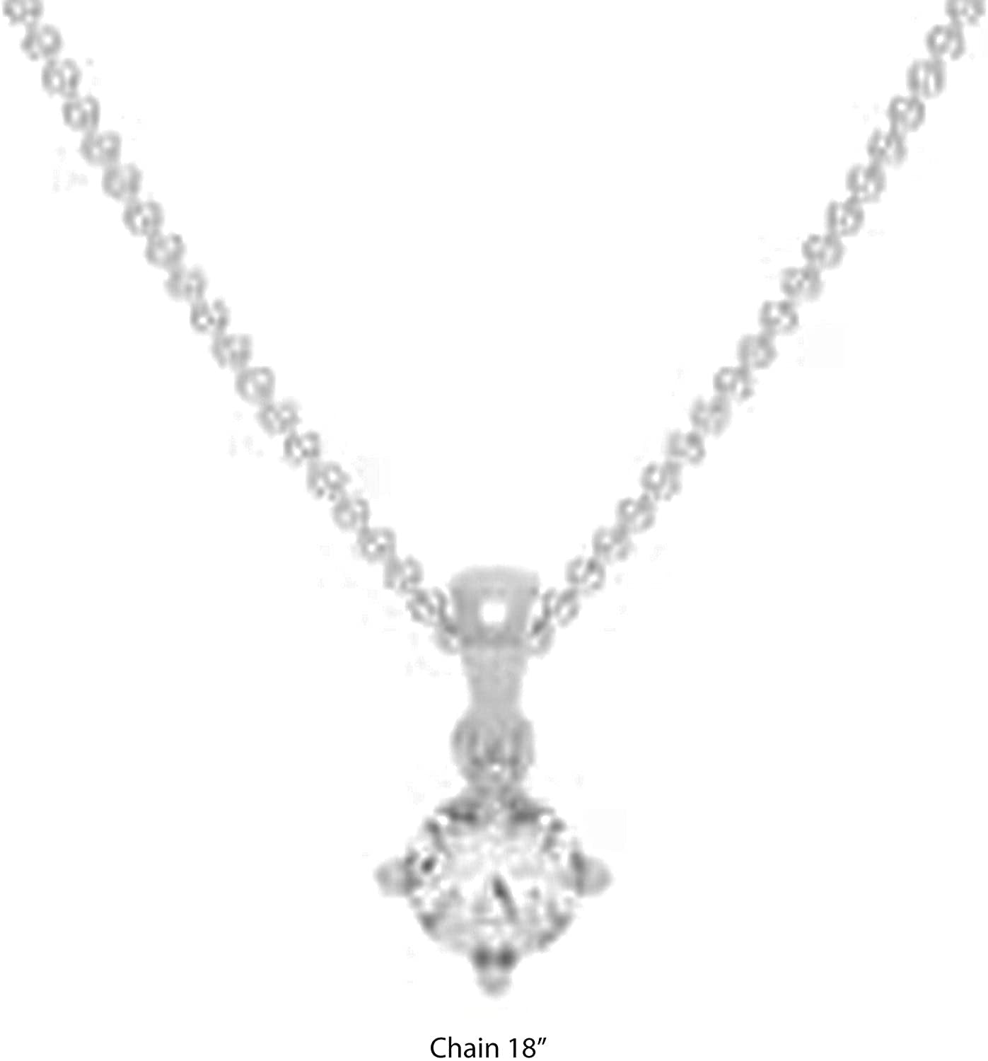 10K Gold 1/3 CTTW Round Brilliant Lab Grown Diamond Solitaire Pendant Necklace (F-G Color, VVS2-VS1 Clarity), 18" - choice of gold color