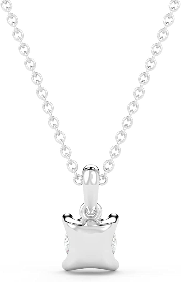 IGI Certified 1/4 Ct Lab Grown Diamond 14K Gold 4 Prong Dangling Solitaire Pendant Necklace (G-H Color, VS1-VS2 Clarity) - 18” - Choice of Metal Color