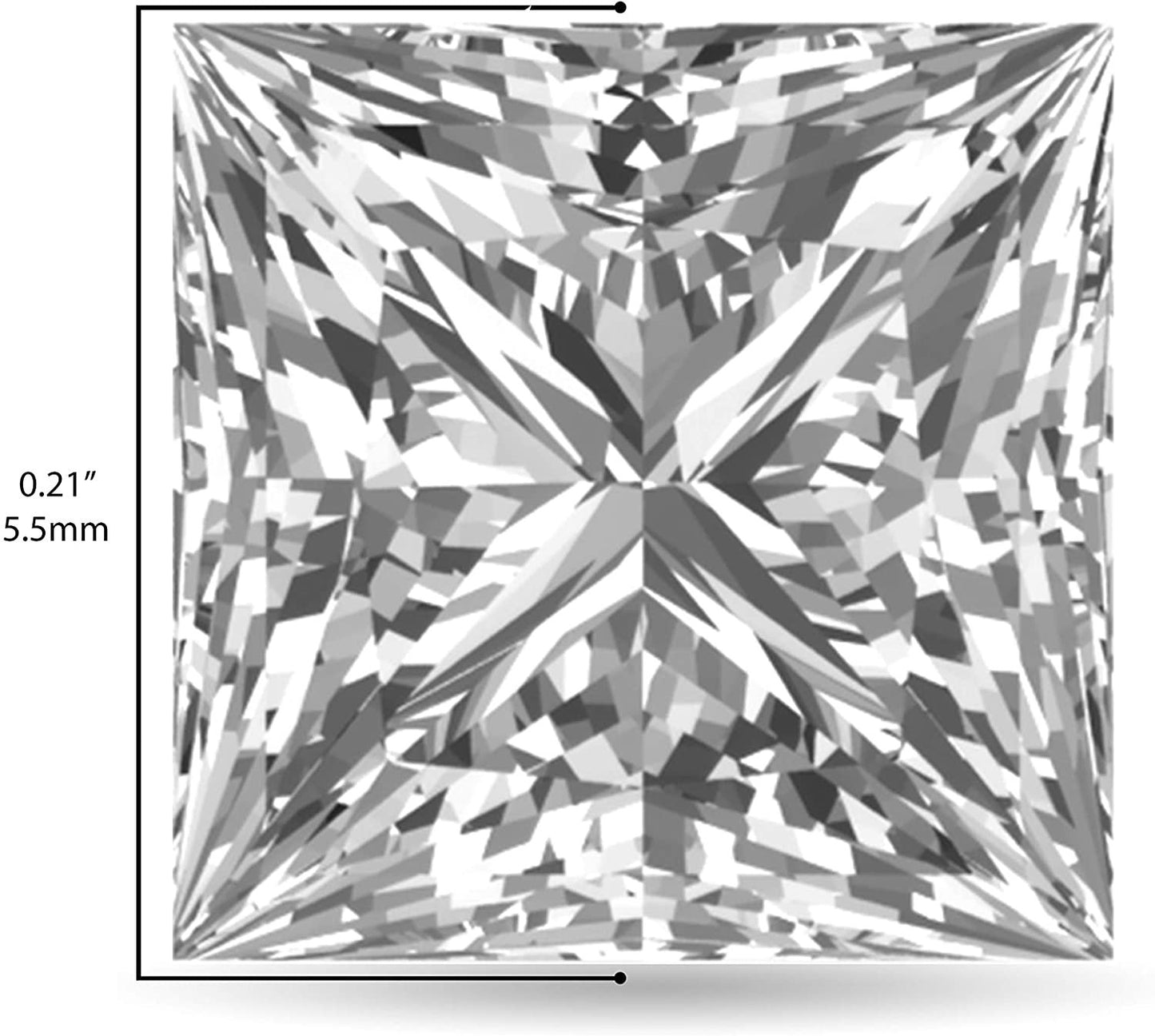 IGI Certified Loose 1/2 to 2.0 Carat Princess Cut Square Shape Lab Created Diamond (G-H Color, VS1-VS2 Clarity) - Single Loose Stone