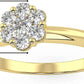10K Yellow Gold 1/5 Cttw Round Brilliant-Cut Lab Grown Diamond Flower Cluster Engagement or Promise Ring (G-H Color, SI1-SI2 Clarity)