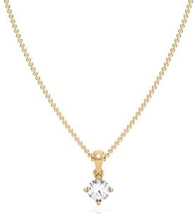 10K Gold 1/3 CTTW Round Brilliant Lab Grown Diamond Solitaire Pendant Necklace (F-G Color, VVS2-VS1 Clarity), 18" - choice of gold color