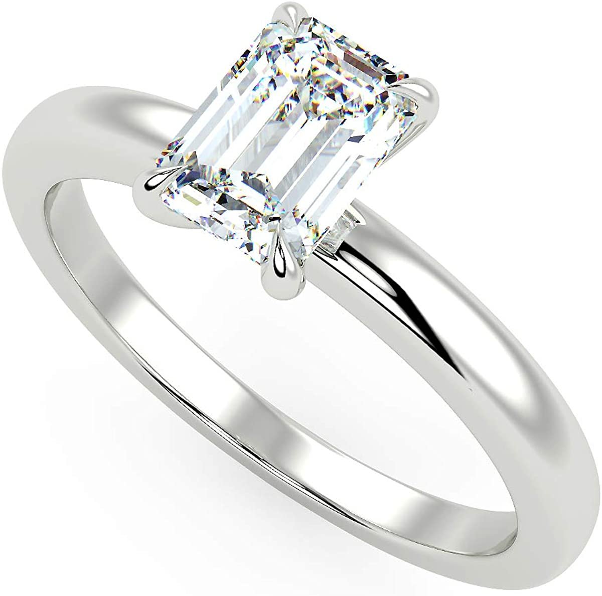 2.0 CT Princess Cut Lab Created Diamond Solitaire Engagement Ring