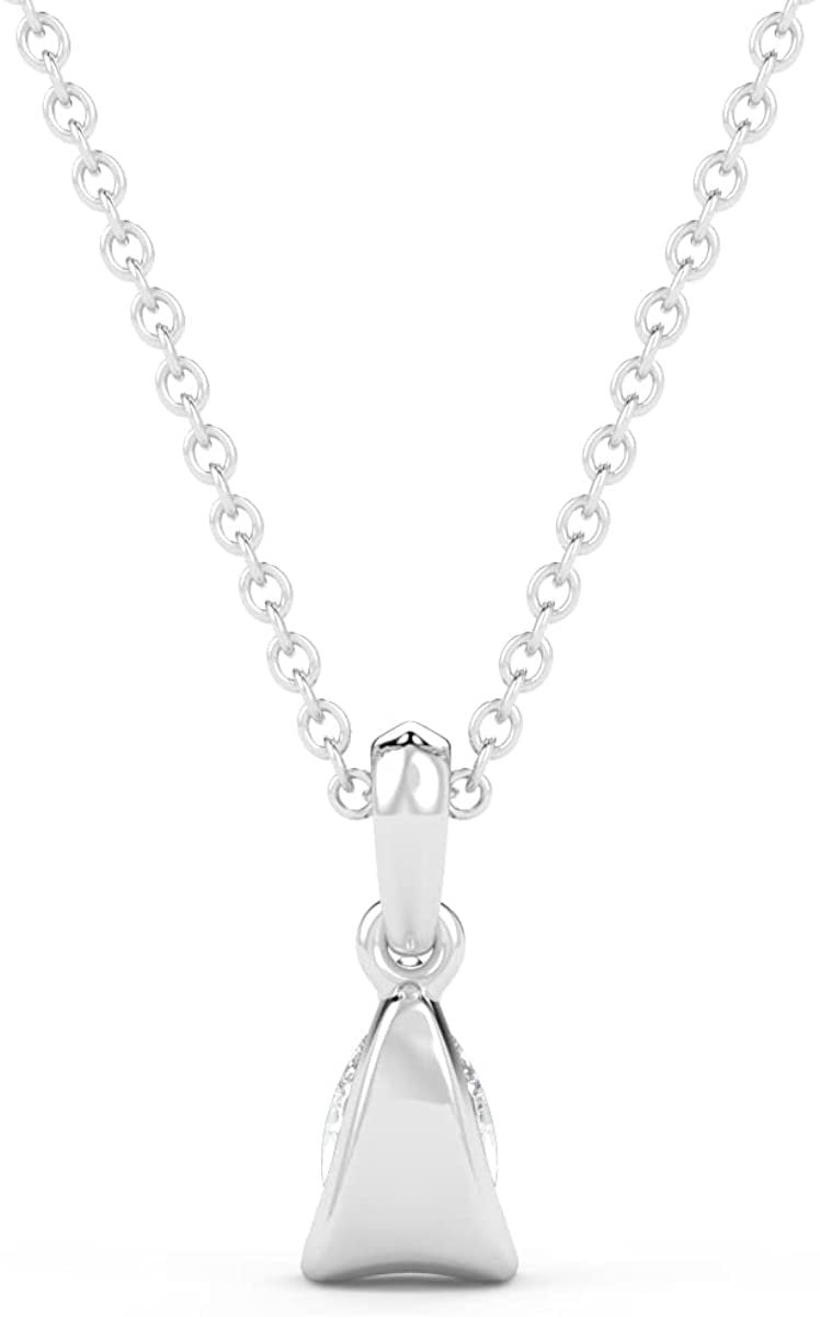 IGI Certified 1/5 Ct Pear Cut Lab Grown Diamond 14K Gold 4 Prong Solitaire Pendant Necklace (G-H Color, VS1-VS2 Clarity) - 18” - Choice of Metal Color