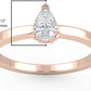 IGI Certified 1/4 Ct Pear Cut Lab Grown Diamond 14K Gold 3-Prong Solitaire Engagement Ring (G-H Color, VS1-VS2 Clarity) - Choice of Gold Color