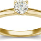 14K Yellow Gold 1/3 Carat Round Brilliant Lab Created Diamond 4-Prong Classic Solitaire Engagement Ring (G-H Color, VS1-VS2 Clarity) - Size 8