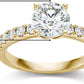 IGI Certified 14K Yellow Gold 1.0+ Cttw Brilliant-Cut Lab Created Diamond Solitaire Engagement Ring with Pavé-Set Band (9/10 Carat Center: I-J Color, VS1-VS2 Clarity) - Size 7-3/4