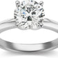 IGI Certified 2.0 Carat Colorless Round Brilliant-Cut Lab Created Diamond 14K White Gold Classic 4-Prong Solitaire Engagement Ring (E-F Color, VVS1-VVS2 Clarity)