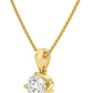 IGI Certified 14K Gold 1/4 to 2.0 Carat Round Brilliant Cut Lab Created Diamond Solitaire Pendant Necklace (G-J Color, VS1-SI2 Clarity), 18" - Choice of Carat & Gold Color