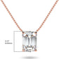 IGI Certified 14K Gold 1/3 to 1-1/2 Carat Rectangular Emerald-Cut Lab Grown Diamond Suspended Solitaire Pendant Necklace (G-H Color, VS1-VS2 Clarity), 18" - Choice of Gold Color, Weights