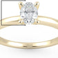 IGI Certified 1/3 Ct Oval Cut Lab Grown Diamond 14K Gold 4-Prong Solitaire Engagement Ring (G-H Color, VS1-VS2 Clarity) - Choice of Gold Color