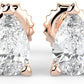 IGI Certified 1/2 Cttw Pear Cut Lab Grown Diamond 14K Gold 3-Prong Pushback Stud Earrings (G-H Color, VS1-VS2 Clarity) - Choice of Gold Color