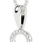 .925 Sterling Silver 1/5 Cttw Lab Grown Diamond Lover's Key Pendant Necklace (G-H Color, SI1-SI2 Clarity), 18"
