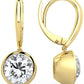 14K Gold 1/2 Cttw Round Brilliant-Cut Lab Grown Diamond Bezel-Set Leverback Drop Earrings (G-H Color, VS1-VS2 Clarity) - Choice of Gold Colors